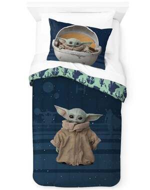 Star Wars The Mandalorian Grogu Baby Yoda Twin Comforter and Pillowcase Set